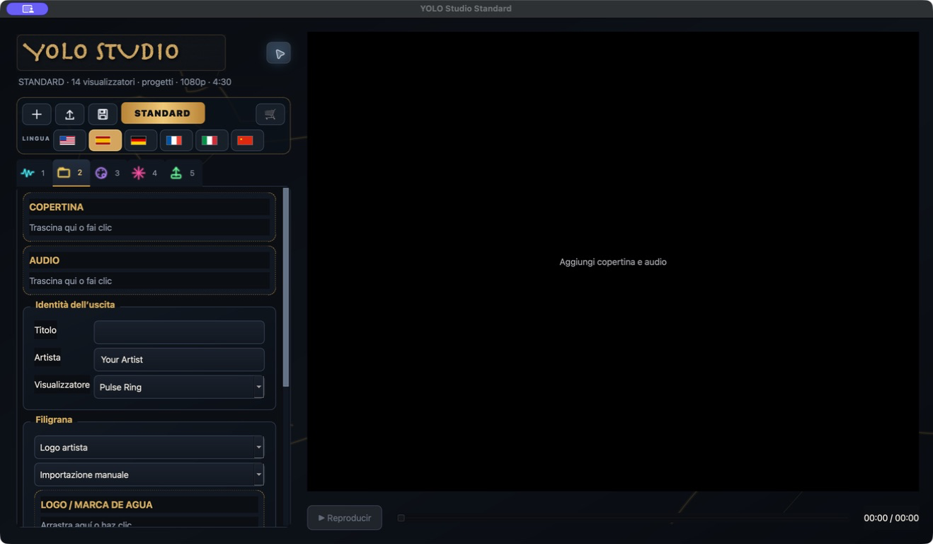 YOLO Studio desktop music visualizer interface
